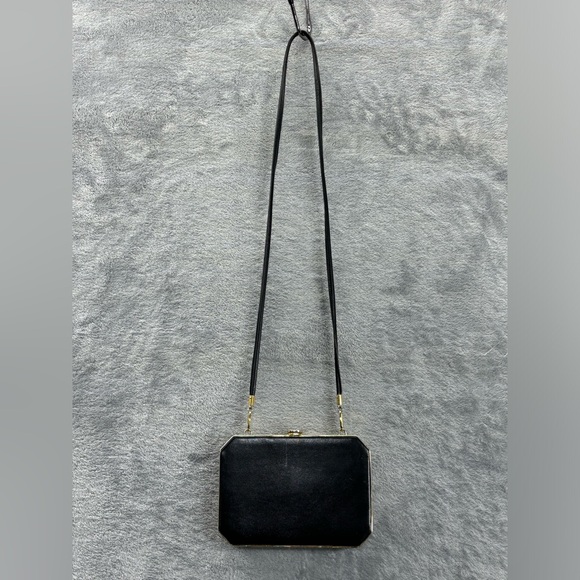 VTG LS Leather School Monastery S Croce Florence Italy Black Gold Evening Bag 7” - Picture 13 of 16